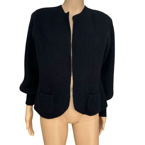 Sideffects vintage angora/lambswool blend sweater open front cardigan size L - Picture 1 of 7